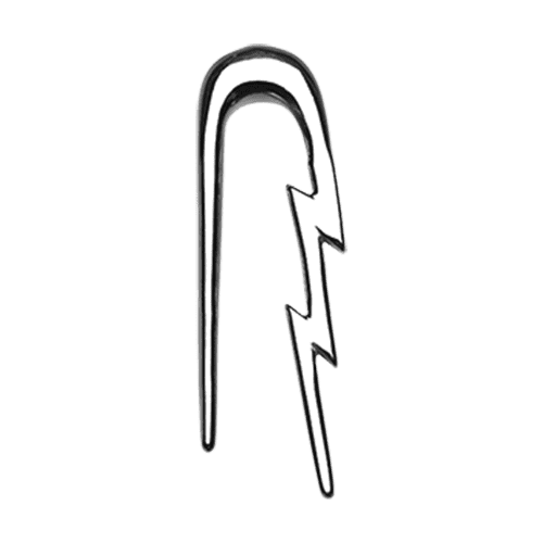 Lightning Bolt Steel Ear Gauge Hanging Taper Tapers Impulse Piercings 14 GA (1.6mm)