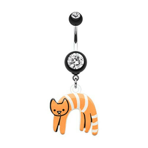 Lounging kitty Belly Button Ring Navel Ring Impulse Piercings