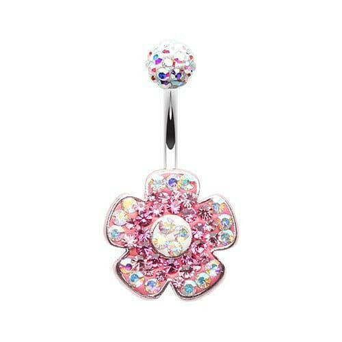 Lovely Blossom Multi-Sprinkle Dot Dangle Belly Button Ring Navel Ring Impulse Piercings