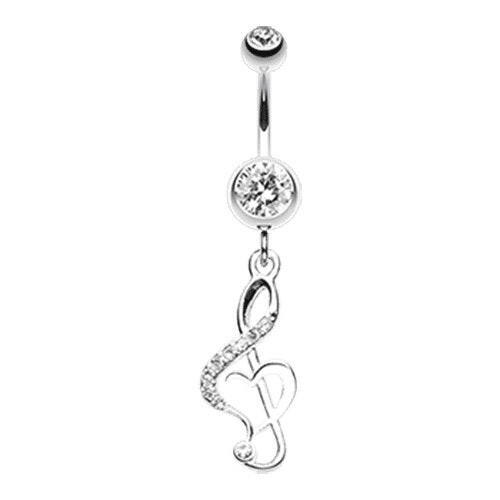 Lovely G Clef Music Note Belly Button Ring Navel Ring Impulse Piercings