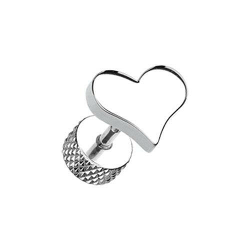 Lovely Heart Steel Fake Plug Fake Plug Impulse Piercings 16 gauge (1.2mm)