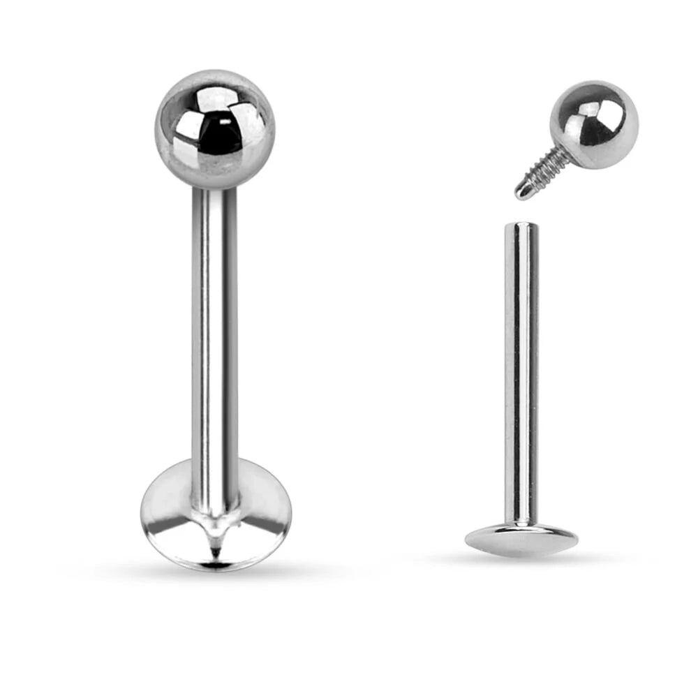 316L Surgical Steel Internally Threaded Labret Studs Labret Skin Metals