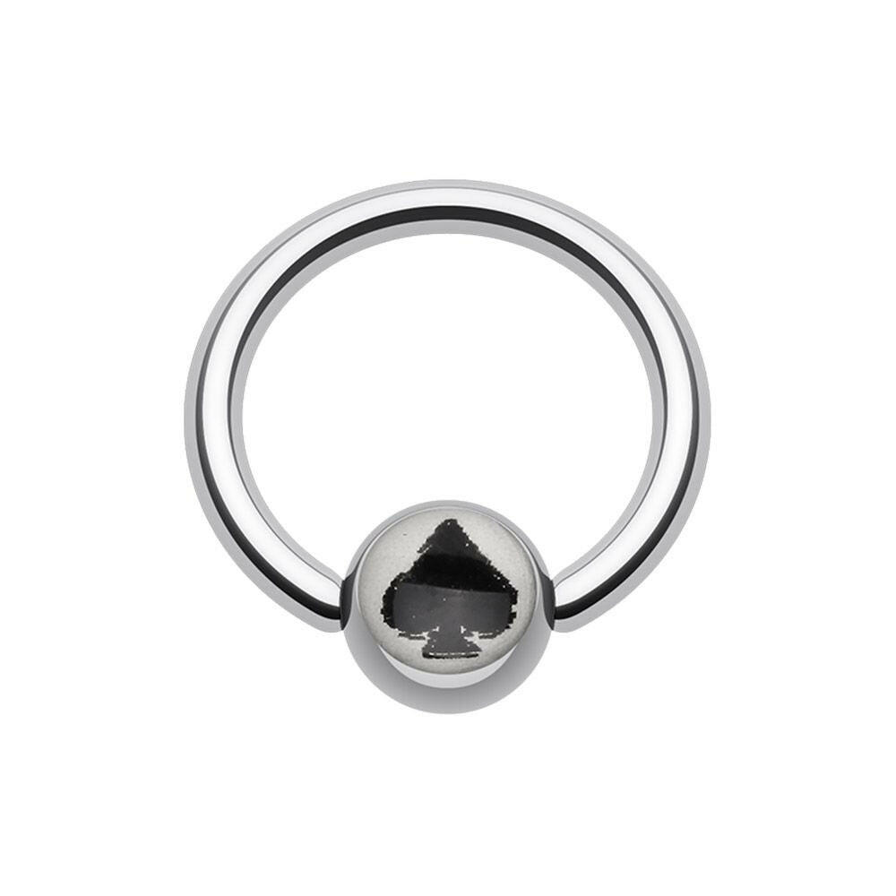 Lucky Spade Logo Ball Captive Bead Ring Captive Bead Impulse Piercings