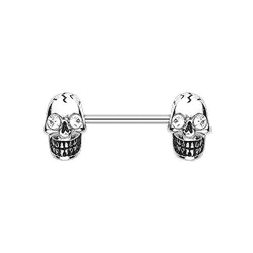 Luster Skull Nipple Barbell Ring Nipple Ring Impulse Piercings