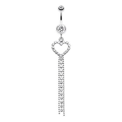 Luxuriant Heart Belly Button Ring Navel Ring Impulse Piercings Clear