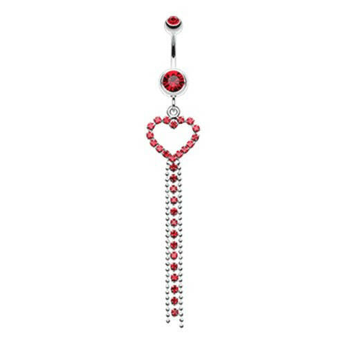 Luxuriant Heart Belly Button Ring Navel Ring Impulse Piercings Red