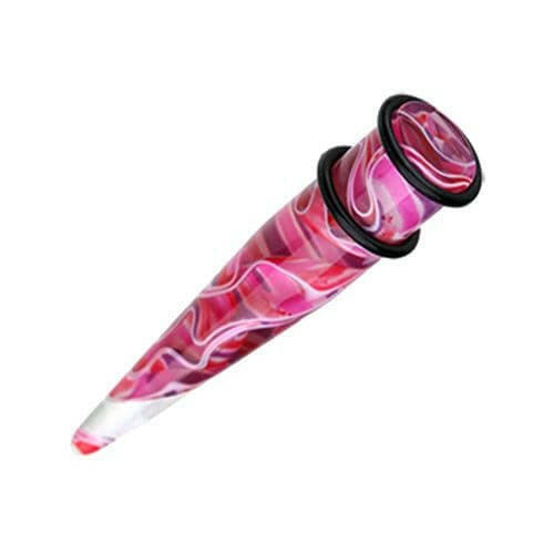 Marble Lava UV Acrylic Ear Stretching Taper Tapers Impulse Piercings 14 GA (1.6mm) Pink/Purple