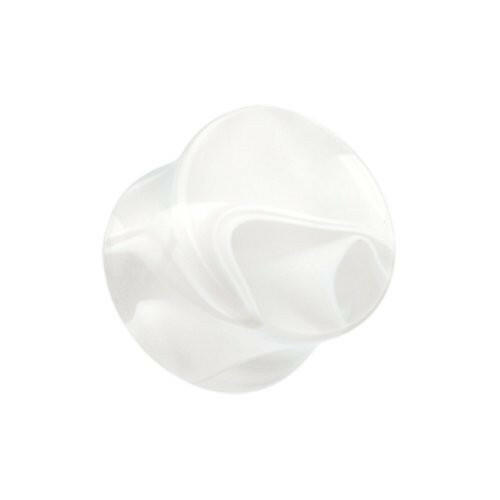 Marble Swirl Acrylic Double Flared Ear Gauge Plug Plugs Impulse Piercings 8 gauge (3.2mm) Clear