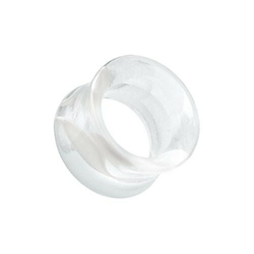 Marble Swirl Acrylic Double Flared Ear Gauge Tunnel Plug Plugs Impulse Piercings 8 gauge (3.2mm) Clear