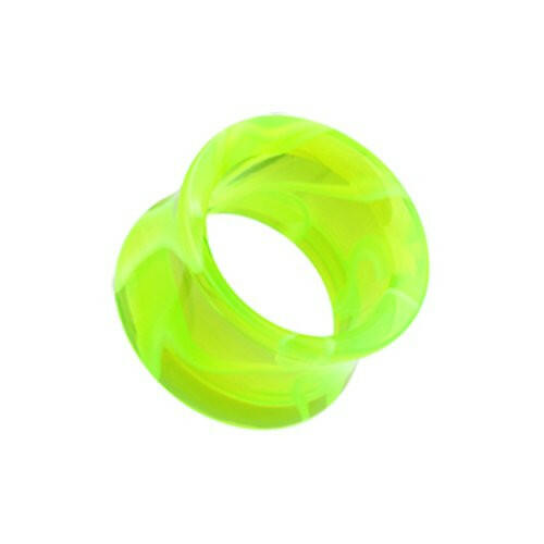 Marble Swirl Acrylic Double Flared Ear Gauge Tunnel Plug Plugs Impulse Piercings 8 gauge (3.2mm) Green