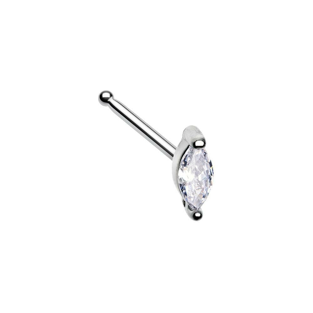 Marquis Prong Set Gem Nose Stud Ring Nose Ring Impulse Piercings 20 GA (0.8mm) 9/32" (7mm)