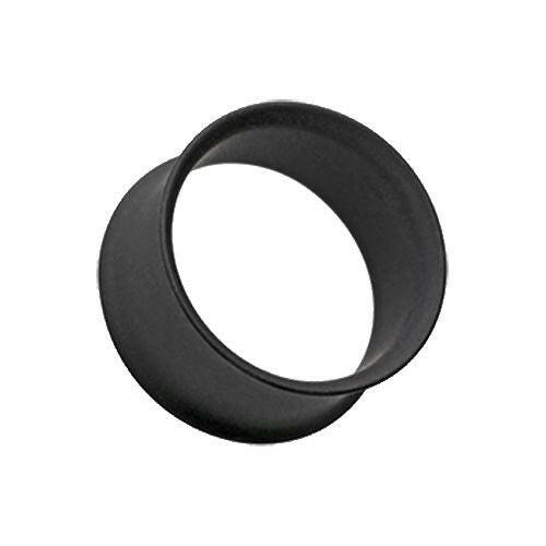 Matte Black Steel Double Flared Ear Gauge Tunnel Plug Plugs Impulse Piercings 10 gauge (2.4mm) Black