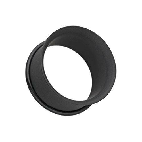 Matte Black Steel Single Flared Ear Gauge Tunnel Plug Plugs Impulse Piercings 10 gauge (2.4mm) Black