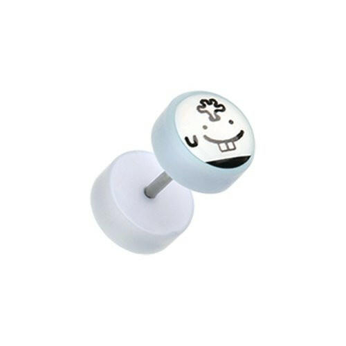 Mero Emoticon Acrylic Fake Plug Fake Plug Impulse Piercings 16 gauge (1.2mm)