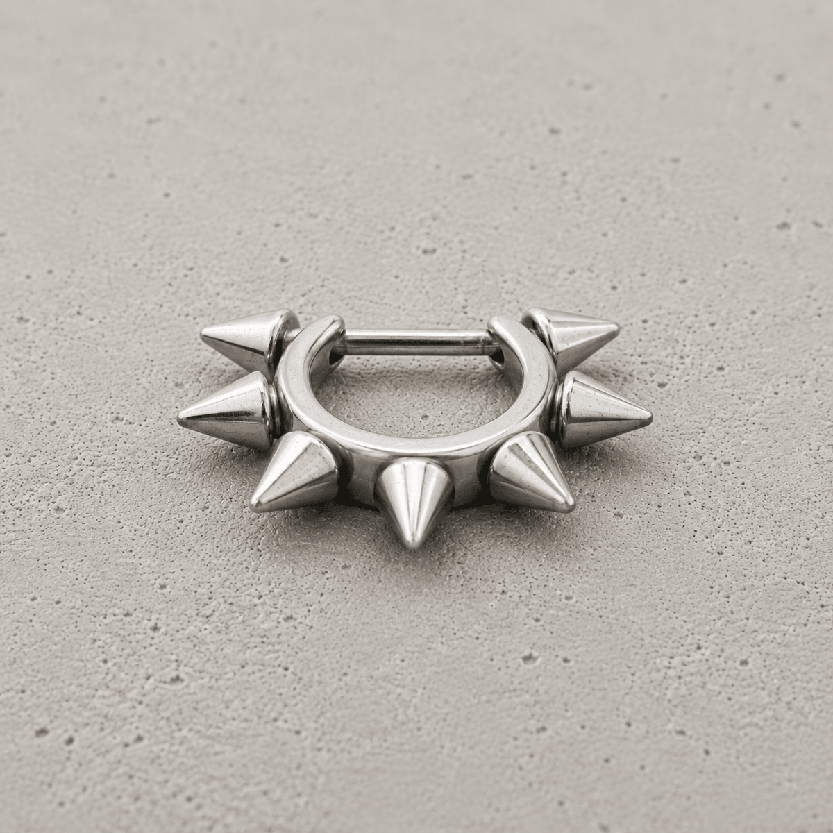 Metal Spike Cartilage Cuff 16G Mirror Finish Steel