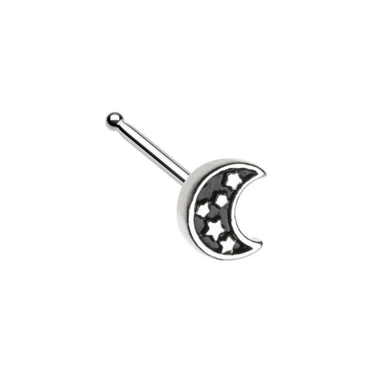 Midnight Moon & Stars Nose Stud Ring Nose Ring Impulse Piercings