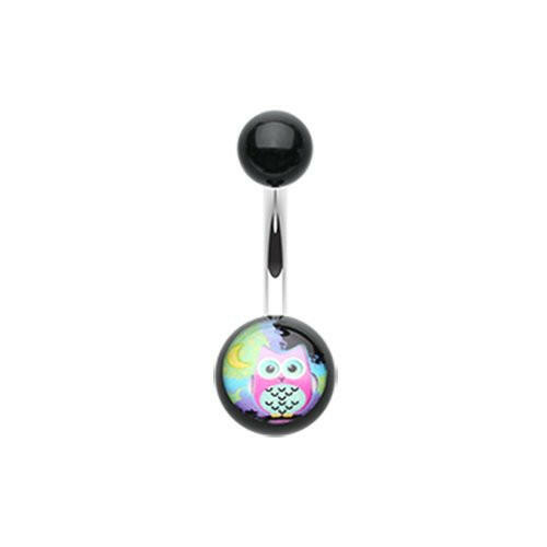 Midnight Owl Acrylic Logo Belly Button Ring Navel Ring Impulse Piercings