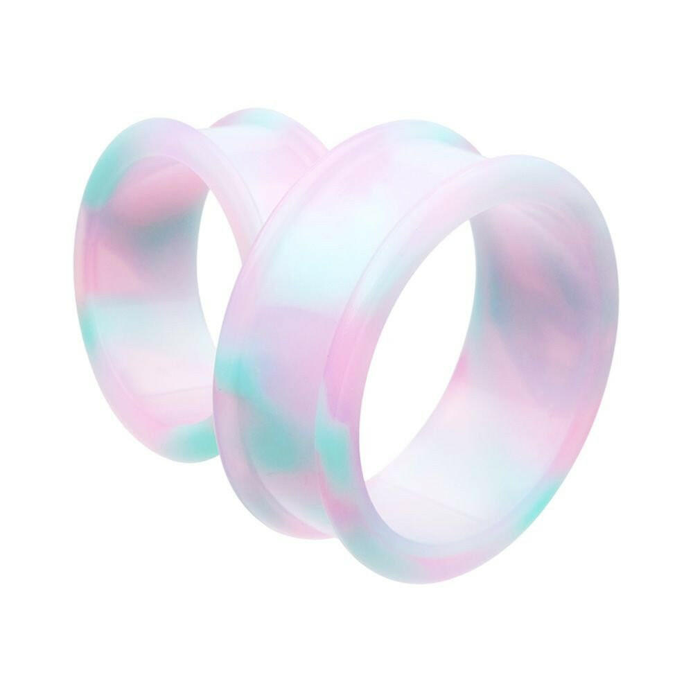 Milky Way Supersize Flexible Silicone Double Flared Ear Gauge Tunnel Plug Plugs Impulse Piercings 1-1/8" (29mm)