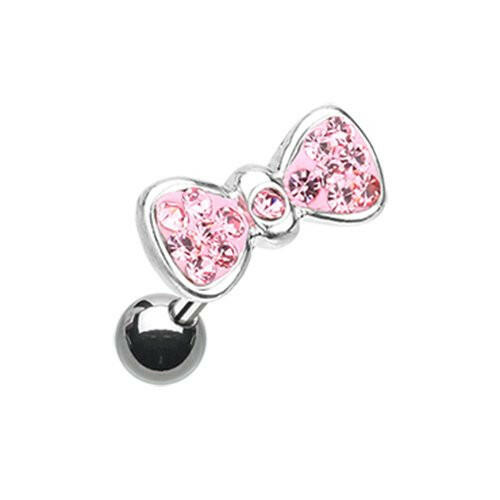 Multi-Sprinkle Dot Bow-Tie Cartilage Tragus Earring Cartilage Earring Impulse Piercings Pink