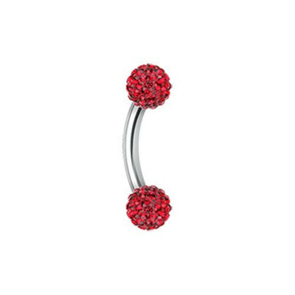 Multi-Sprinkle Dot Curved Barbell Eyebrow Ring Curved Barbell Impulse Piercings Red