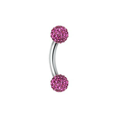 Multi-Sprinkle Dot Curved Barbell Eyebrow Ring Curved Barbell Impulse Piercings Fuchsia