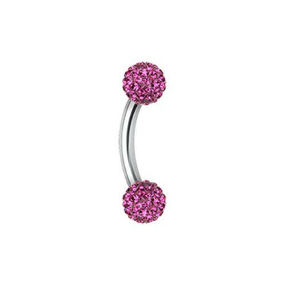 Multi-Sprinkle Dot Curved Barbell Eyebrow Ring Curved Barbell Impulse Piercings Fuchsia