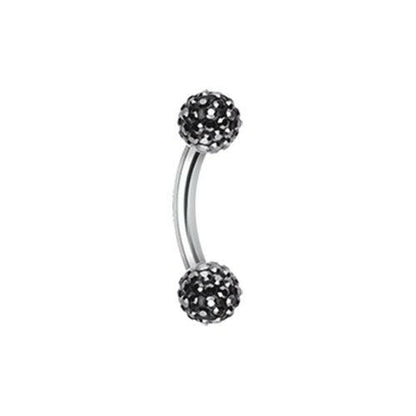 Multi-Sprinkle Dot Curved Barbell Eyebrow Ring Curved Barbell Impulse Piercings Hematite