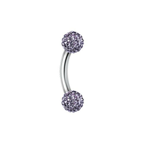 Multi-Sprinkle Dot Curved Barbell Eyebrow Ring Curved Barbell Impulse Piercings 5/32" (4mm) Tanzanite