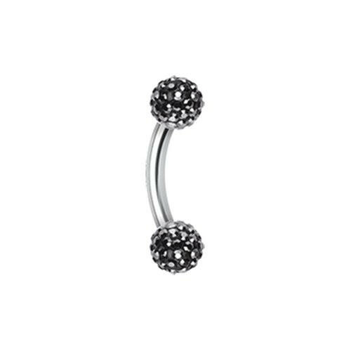 Multi-Sprinkle Dot Curved Barbell Eyebrow Ring Curved Barbell Impulse Piercings 5/32" (4mm) Hematite