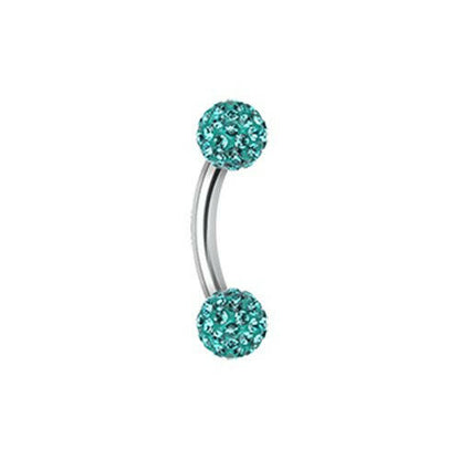 Multi-Sprinkle Dot Curved Barbell Eyebrow Ring Curved Barbell Impulse Piercings Teal