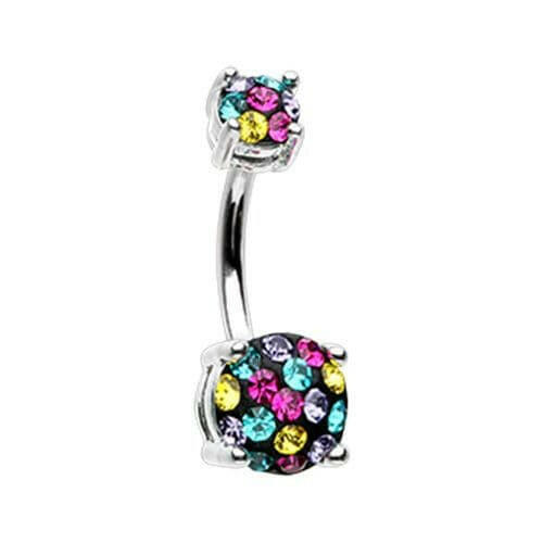 Multi Sprinkle Dot Gem Prong Sparkle Belly Button Ring Navel Ring Impulse Piercings Retro