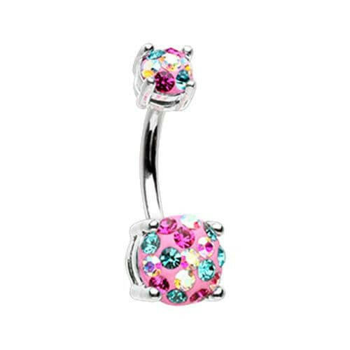 Multi Sprinkle Dot Gem Prong Sparkle Belly Button Ring Navel Ring Impulse Piercings Miami