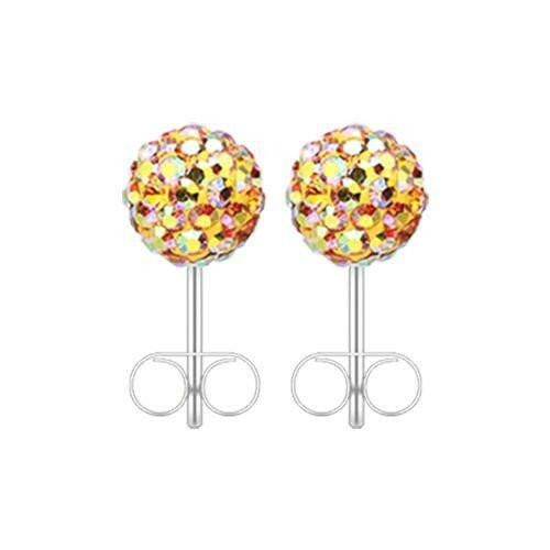 Multi-Sprinkle Dot Multi Gem Aurora Ball Ear Stud Earrings Earring Impulse Piercings 3mm Topaz/Aurora Borealis