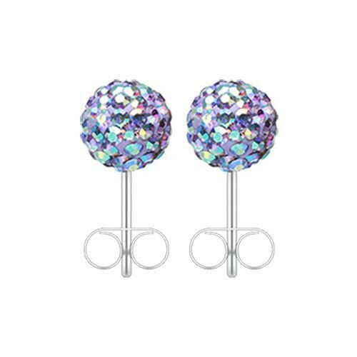 Multi-Sprinkle Dot Multi Gem Aurora Ball Ear Stud Earrings Earring Impulse Piercings 3mm Tanzanite/Aurora Borealis