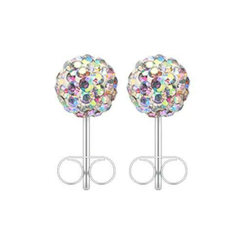 Multi-Sprinkle Dot Multi Gem Aurora Ball Ear Stud Earrings Earring Impulse Piercings 3mm Aurora Borealis