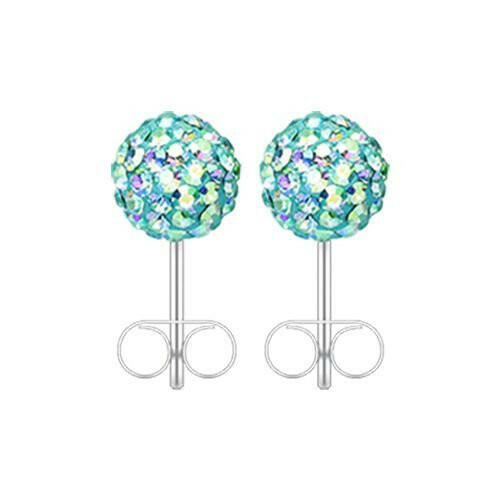 Multi-Sprinkle Dot Multi Gem Aurora Ball Ear Stud Earrings Earring Impulse Piercings 3mm Aqua/Aurora Borealis