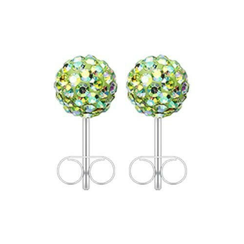 Multi-Sprinkle Dot Multi Gem Aurora Ball Ear Stud Earrings Earring Impulse Piercings 3mm Light Green/Aurora Borealis