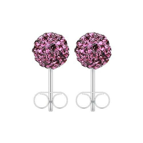 Multi-Sprinkle Dot Multi Gem Ball Ear Stud Earrings Earring Impulse Piercings 5mm Purple