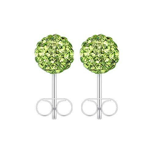 Multi-Sprinkle Dot Multi Gem Ball Ear Stud Earrings Earring Impulse Piercings 6mm Light Green