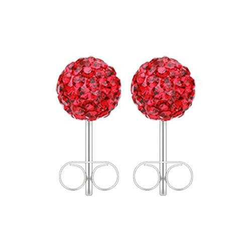 Multi-Sprinkle Dot Multi Gem Ball Ear Stud Earrings Earring Impulse Piercings 4mm Red