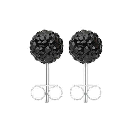 Multi-Sprinkle Dot Multi Gem Ball Ear Stud Earrings Earring Impulse Piercings 8mm Black