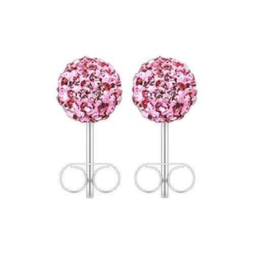 Multi-Sprinkle Dot Multi Gem Ball Ear Stud Earrings Earring Impulse Piercings 6mm Pink