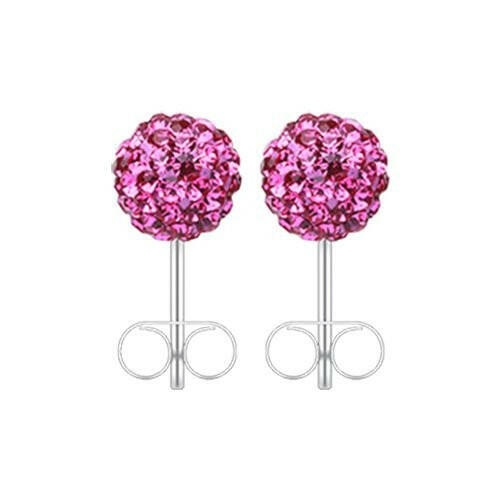 Multi-Sprinkle Dot Multi Gem Ball Ear Stud Earrings Earring Impulse Piercings 5mm Fuchsia