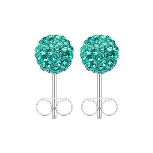 Multi-Sprinkle Dot Multi Gem Ball Ear Stud Earrings Earring Impulse Piercings 10mm Teal