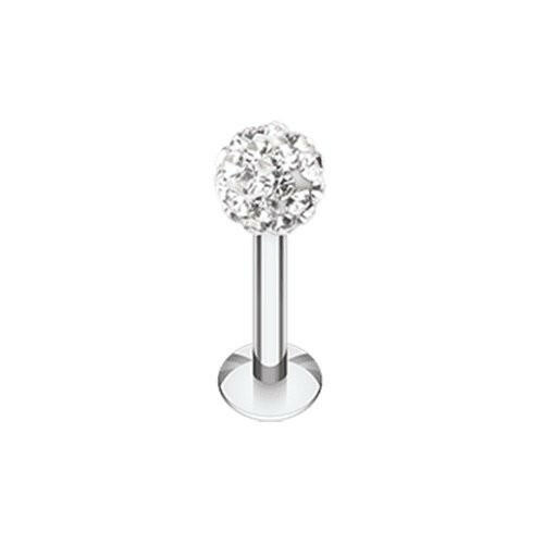 Multi-Sprinkle Dot Multi Gem Ball Steel Labret Labret Impulse Piercings 14 GA (1.6mm) Clear