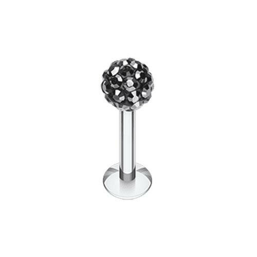 Multi-Sprinkle Dot Multi Gem Ball Steel Labret Labret Impulse Piercings 14 GA (1.6mm) Hematite