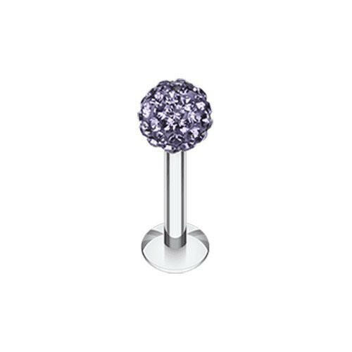 Multi-Sprinkle Dot Multi Gem Ball Steel Labret Labret Impulse Piercings 16 GA (1.2mm) Tanzanite