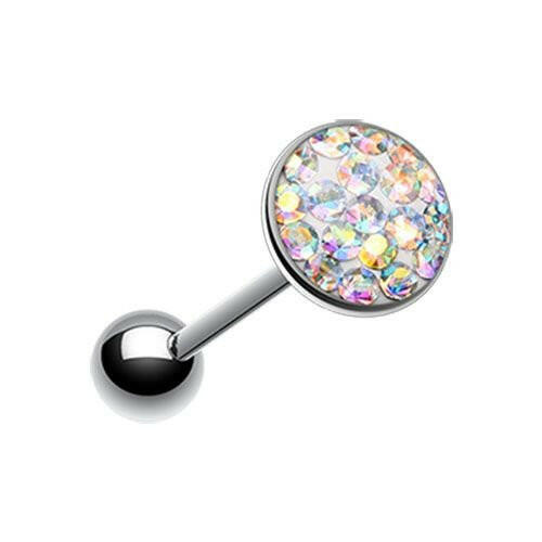 Multi-Sprinkle Dot Multi Gem Barbell Tongue Ring Barbell Impulse Piercings Aurora Borealis