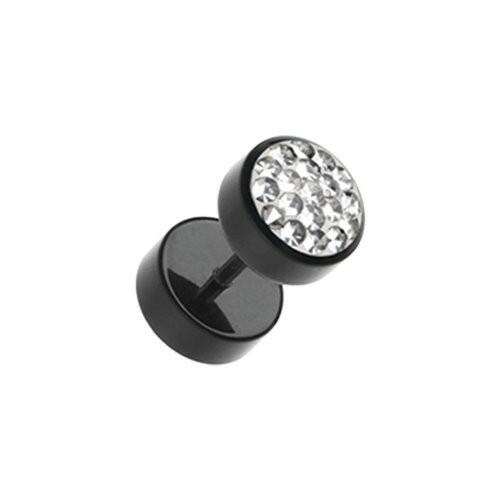 Multi-Sprinkle Dot Multi Gem Black UV Fake Plug Fake Plug Impulse Piercings 16 gauge (1.2mm) Clear