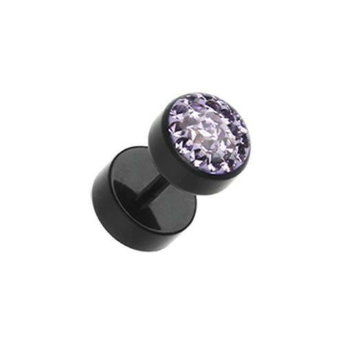 Multi-Sprinkle Dot Multi Gem Black UV Fake Plug Fake Plug Impulse Piercings 16 gauge (1.2mm) Tanzanite